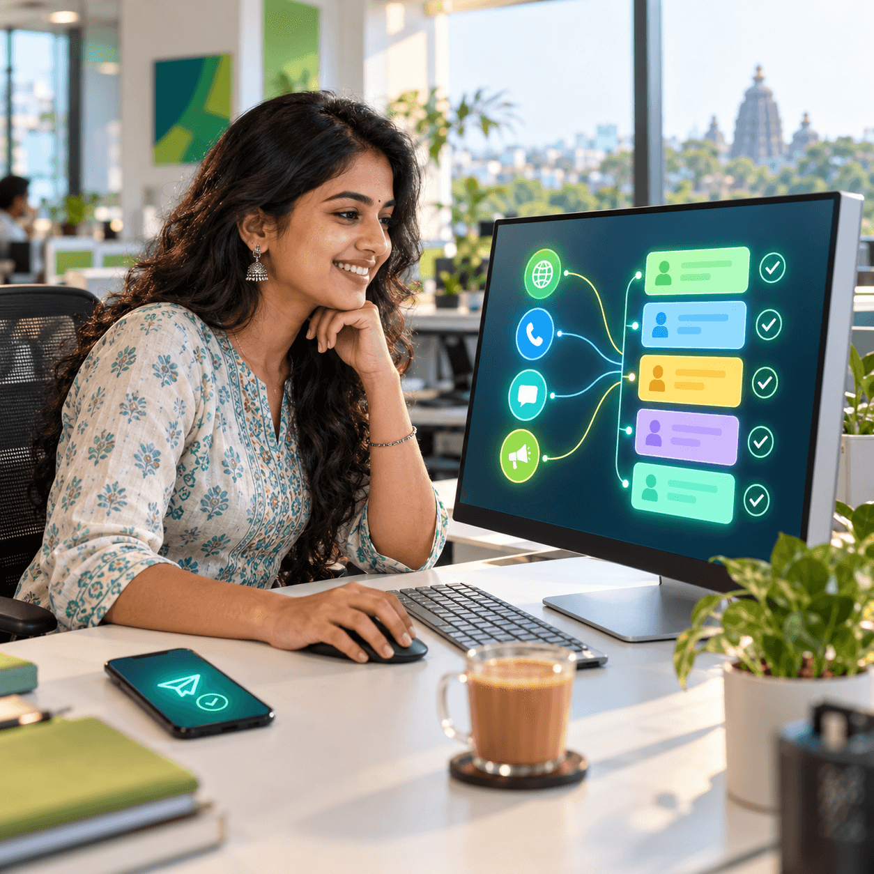 CRM dashboard tracking leads from website, ads and social media