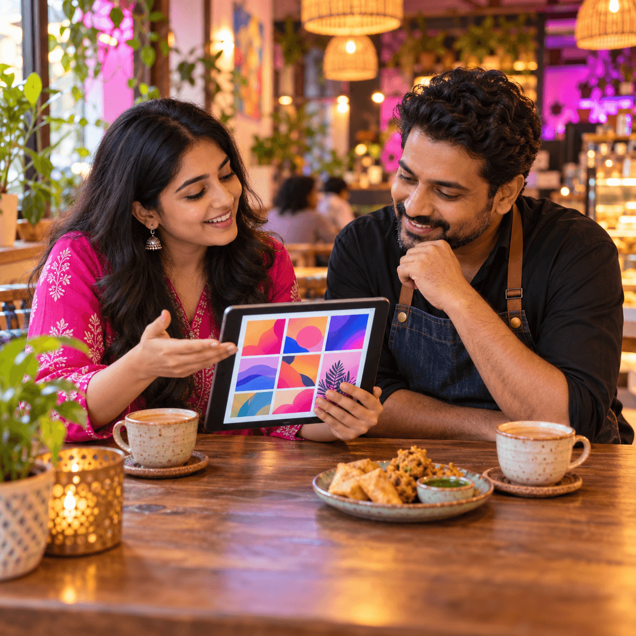 Diginnoya social media strategist reviewing a content calendar with a client