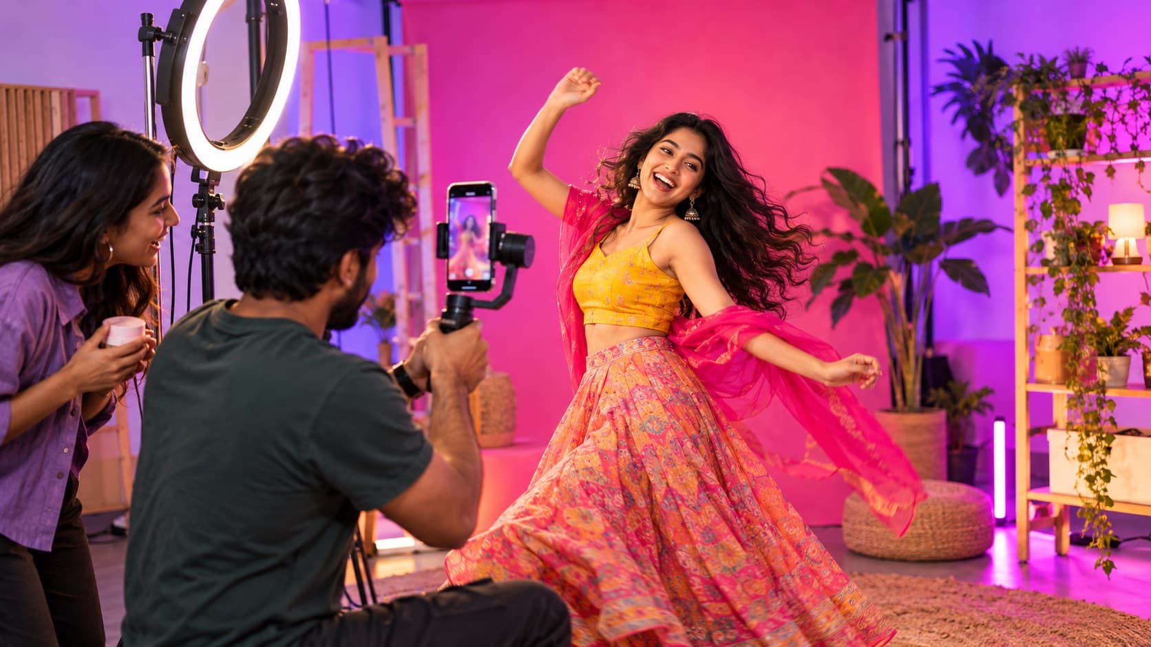 Instagram reels and social media posts designed for a brand on a smartphone