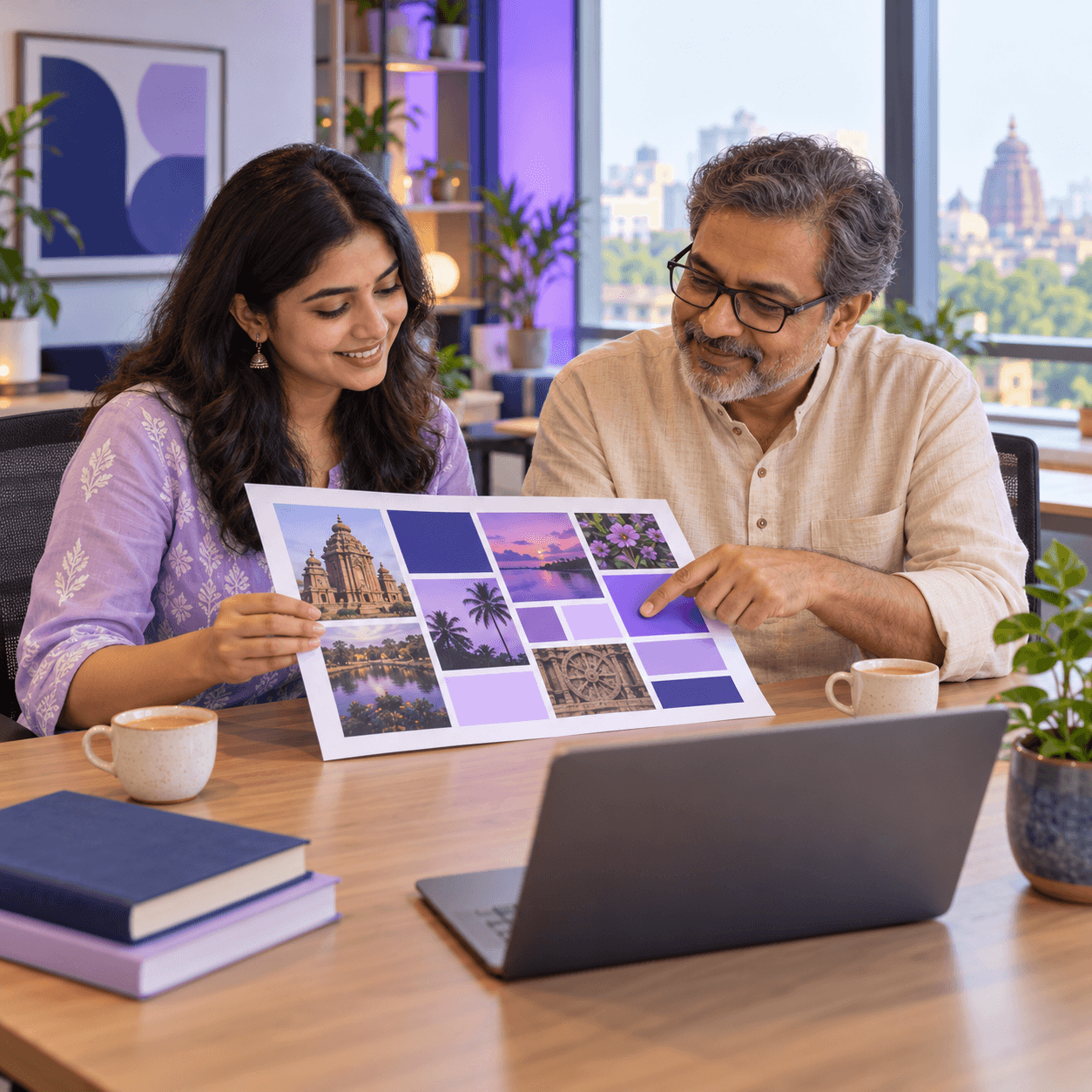 Diginnoya content strategist discussing a content plan with a client
