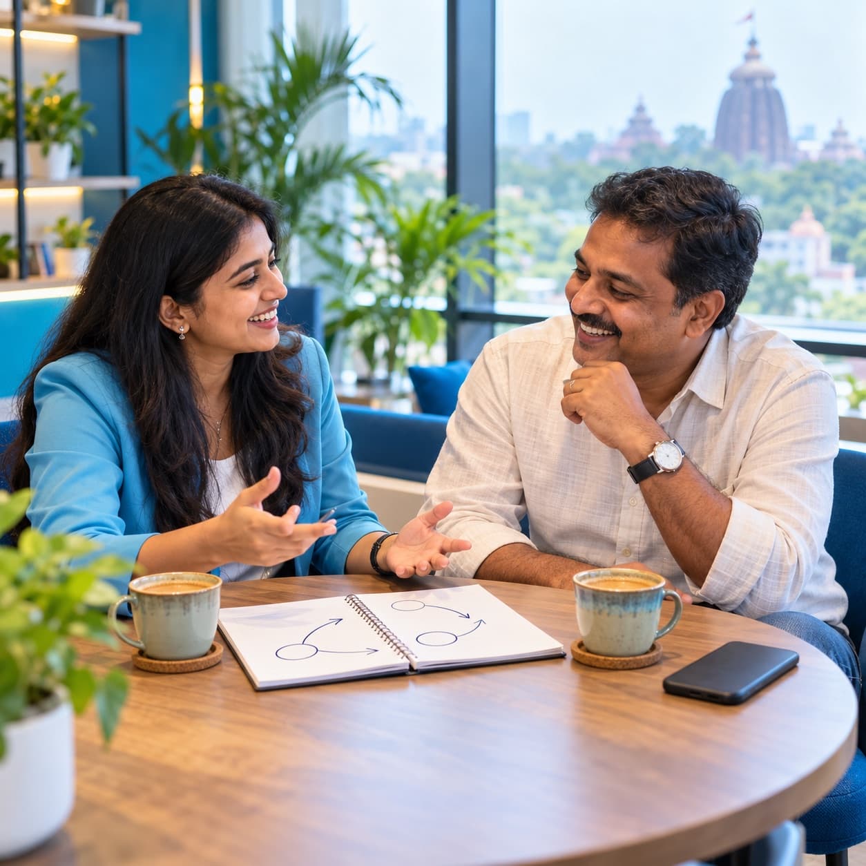 Diginnoya digital marketing consultant discussing a growth plan with a client