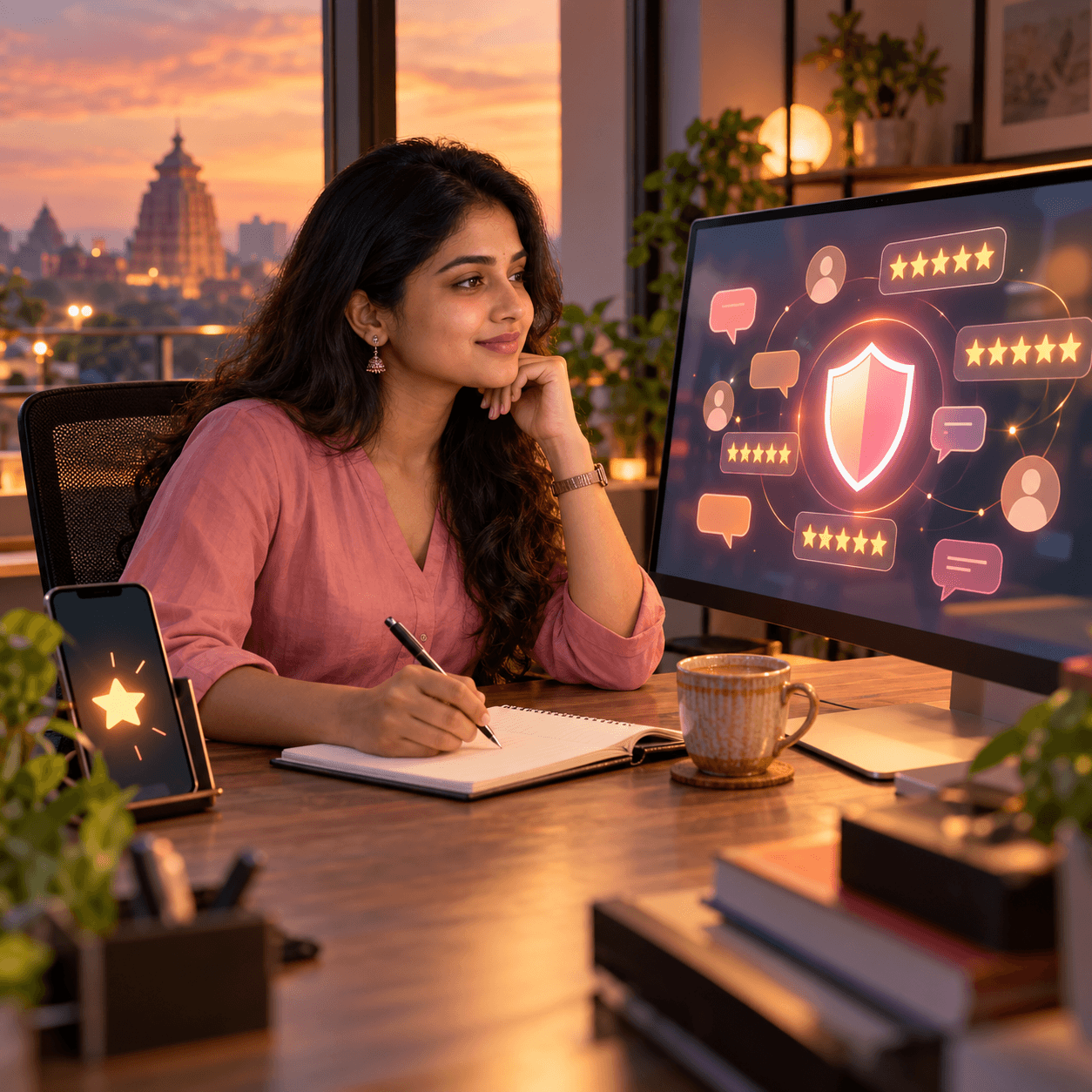Reputation management dashboard tracking brand mentions and reviews